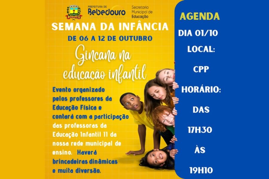 Semana da Infância tem início com gincana e palestra sobre o brincar